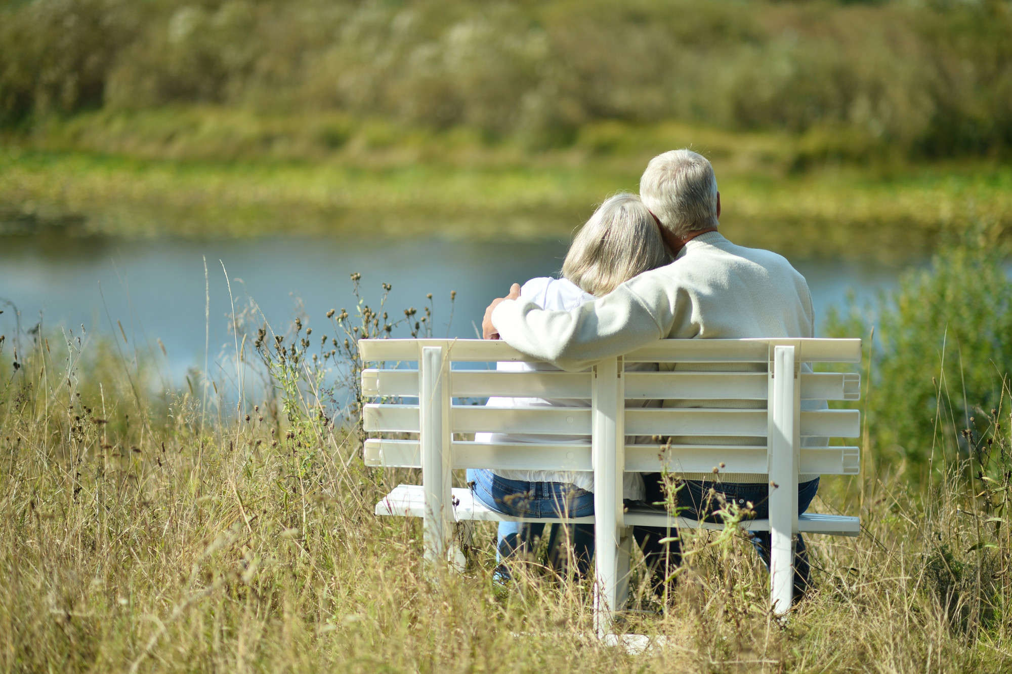 Senior couple resting at park